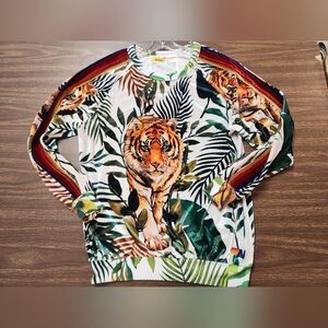 Aviator Nation Velvet Tiger Sweatshirt Size XL